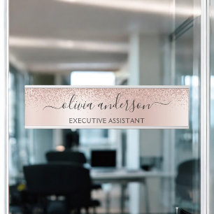 Moderne professionele Roos Gold Sparkle Glitter Deurbordje