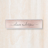 Moderne professionele Roos Gold Sparkle Glitter Deurbordje (Voorkant)