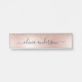 Moderne professionele Roos Gold Sparkle Glitter Deurbordje (Voorkant)
