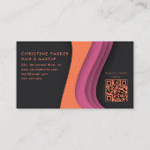 Moderne professionele roze oranje Qr-code Visitekaartje (Achterkant)