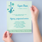 Moderne professionele schoonmaakbeurtkantoor flyer (Hand)