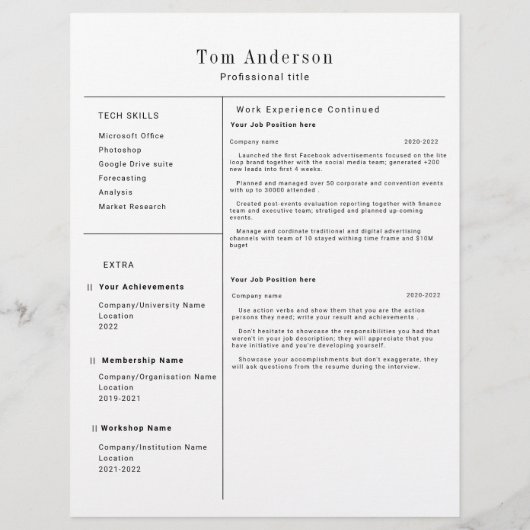 Moderne professionele Sjabloon (Achterkant)