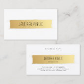 Moderne professionele Sjabloon Luxe Goud Wit Visitekaartje (Voorkant / Achterkant)