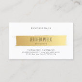 Moderne professionele Sjabloon Luxe Goud Wit Visitekaartje (Achterkant)