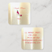 Moderne professionele superglans, ventilatorkleure vierkante visitekaartje (Voorkant / Achterkant)