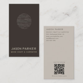 Moderne professionele timmerman Qr-code Visitekaartje