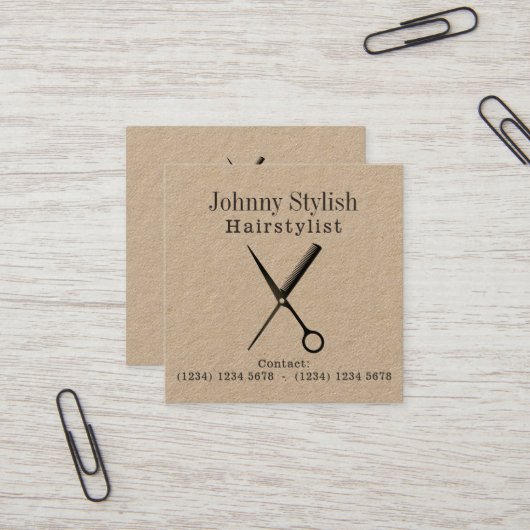 Moderne professionele uitstraling vierkante visitekaartje (Voorkant / Achterkant in situ)