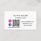 Moderne professionele visitekaartje met QR-code (Achterkant)