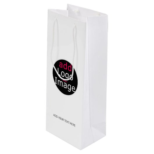 Moderne, , professionele whitepaper wijn cadeautas (Voorkant Gekanteld)