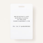 Moderne professionele zakelijke foto-id badge (Achterkant)