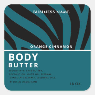 Moderne professionele zebra print body boter label