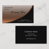 Moderne professionele zwarte brons-koper visitekaartje (Voorkant / Achterkant)