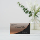 Moderne professionele zwarte brons-koper visitekaartje (Staand voorkant)