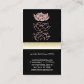 Moderne professionele zwarte goudlotus visitekaartje (Achterkant)