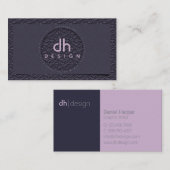 Moderne, professionele zwarte lederen design visitekaartje (Voorkant / Achterkant)