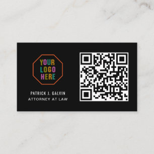Moderne professionele zwarte zakelijke Logo, QR-co Visitekaartje