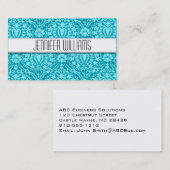 Moderne professionnel Aqua Damask Cartes de visite (Devant / Derrière)