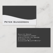 Moderne professionnel gris et blanc Cartes de visi (Devant / Derrière)