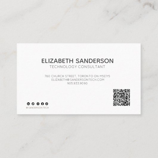 Moderne Professionnel VOTRE Carte de visite DE COD (Dos)