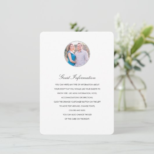 Moderne profielrichting/informatiekaart informatiekaartje (Staand voorkant)