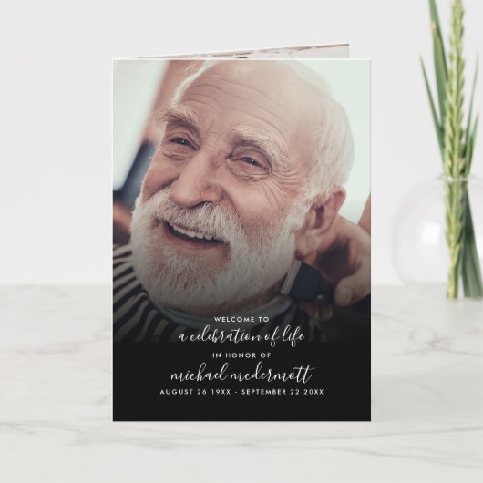 Moderne programme de funérailles/mémorial manuscri (Devant)