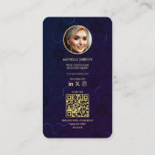 Moderne Programmeur Cybersecurity Midnight Blue Visitekaartje (Achterkant)