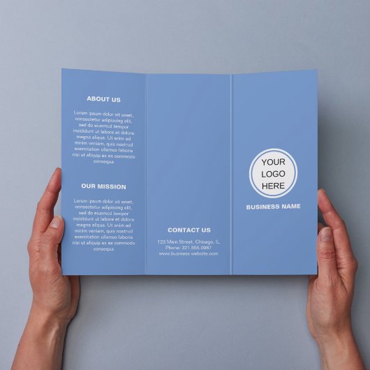 Moderne promotionele Logo Blauwe Trifold Brochure