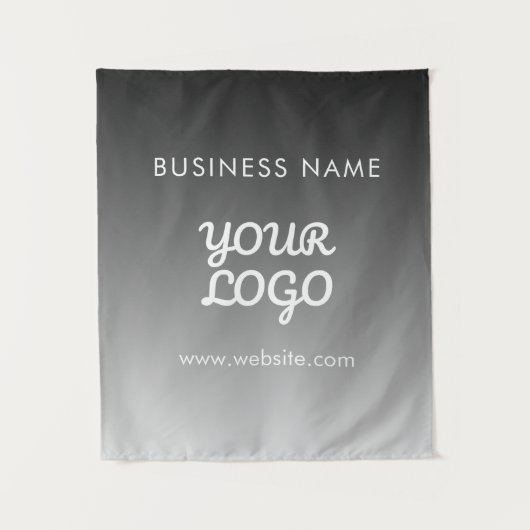 Moderne promotionele Logo & tekst | Bewerkbare kle Wandkleed (Voorkant)