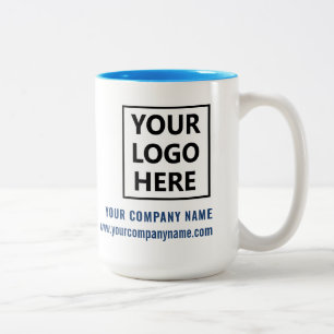 Moderne Promotionele Zakelijke Logo Slogan Website Tweekleurige Koffiemok