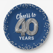 Moderne proost op 40 jaar verjaardag papieren bordje (Voorkant)