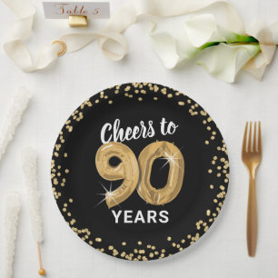 Moderne proost op 90 jaar verjaardag papieren bordje