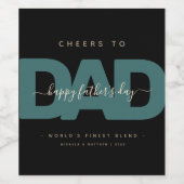 Moderne "Proost op Papa" Vaderdag Wijn Etiket (Enkel label)