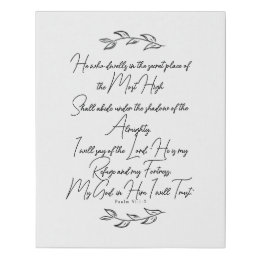 Moderne Psalm 91 Christelijke Bijbelkunst Bladeren Imitatie Canvas Print