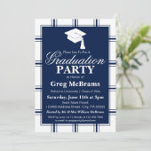 Moderne Pset Blue Play Graduation Party Kaart (Staand voorkant)
