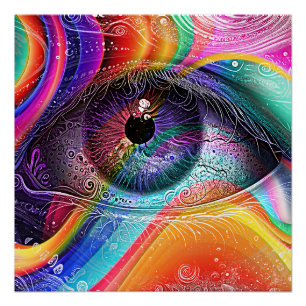 Moderne psychedelische Abstracte oog geometrische Perfect Poster