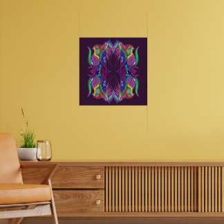 Moderne psychedelische mandala poster
