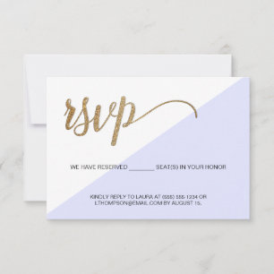 Moderne Purple Gold RSVP sans envoi Siège réservé