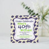 Moderne purple Lime 40e anniversaire Invitations d (Debout devant)