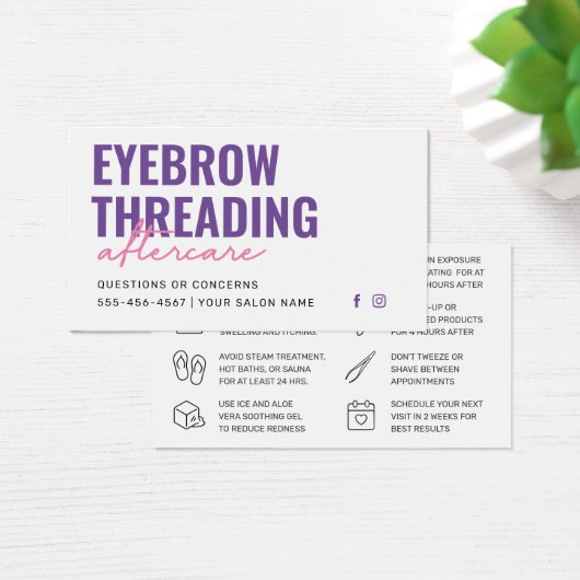 Moderne Purple Simple Eyebrow Threading Aftercare (Bureau)