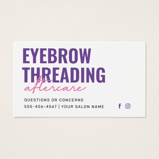 Moderne Purple Simple Eyebrow Threading Aftercare (Devant)