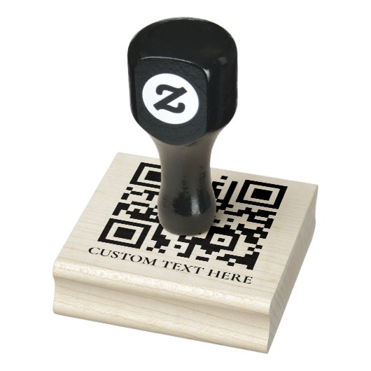 Moderne QR-code aangepaste tekst merkdesign Rubberstempel (Stempel)
