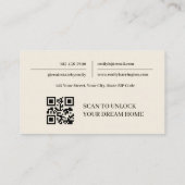 Moderne QR Code Aardse Makelaar Visitekaartje (Achterkant)
