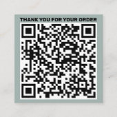 Moderne QR-code bedankt dat je een groen bestelt Vierkante Visitekaartje (Voorkant)