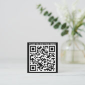 Moderne QR-code bedankt dat u zwart wit bestelt Vierkante Visitekaartje (Staand voorkant)
