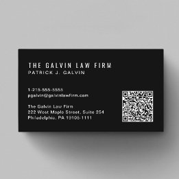 Moderne QR-code bedrijfsmedewerker zwart Visitekaartje
