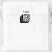 Moderne QR-code | Bedrijfsnaam Vierkante Sticker (Tas)