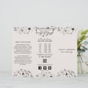 Moderne QR Code Botanische Blush Foto's Brochure