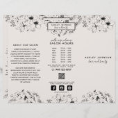 Moderne QR Code Botanische Blush Foto's Brochure (Voorkant / Achterkant)