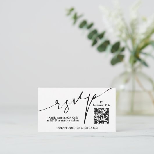 Moderne QR-code bruiloft Informatiekaartje (Staand voorkant)