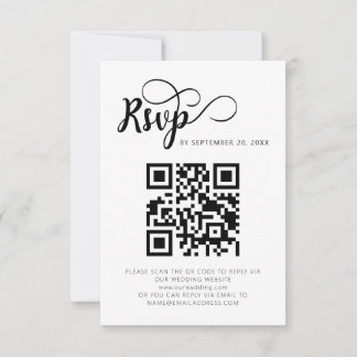 Moderne QR-code bruiloft RSVP Kaarten Kaartje